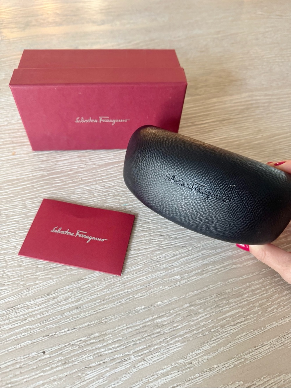 Salvatore Ferragamo Black Hard Shell Sunglass Case